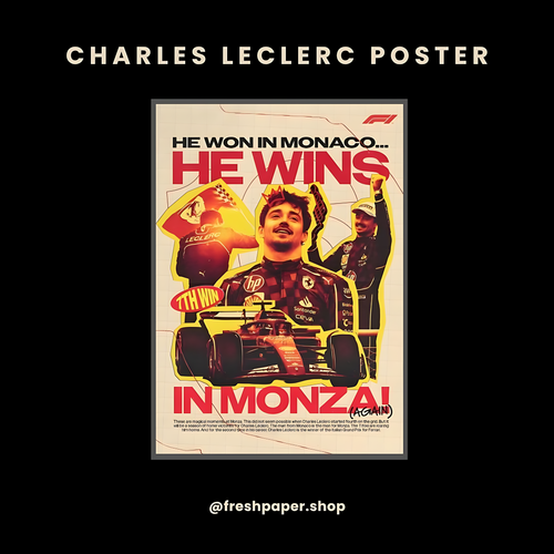 Charles Leclerc F1 Wall Art Poster — Buy Online India | FreshPaper