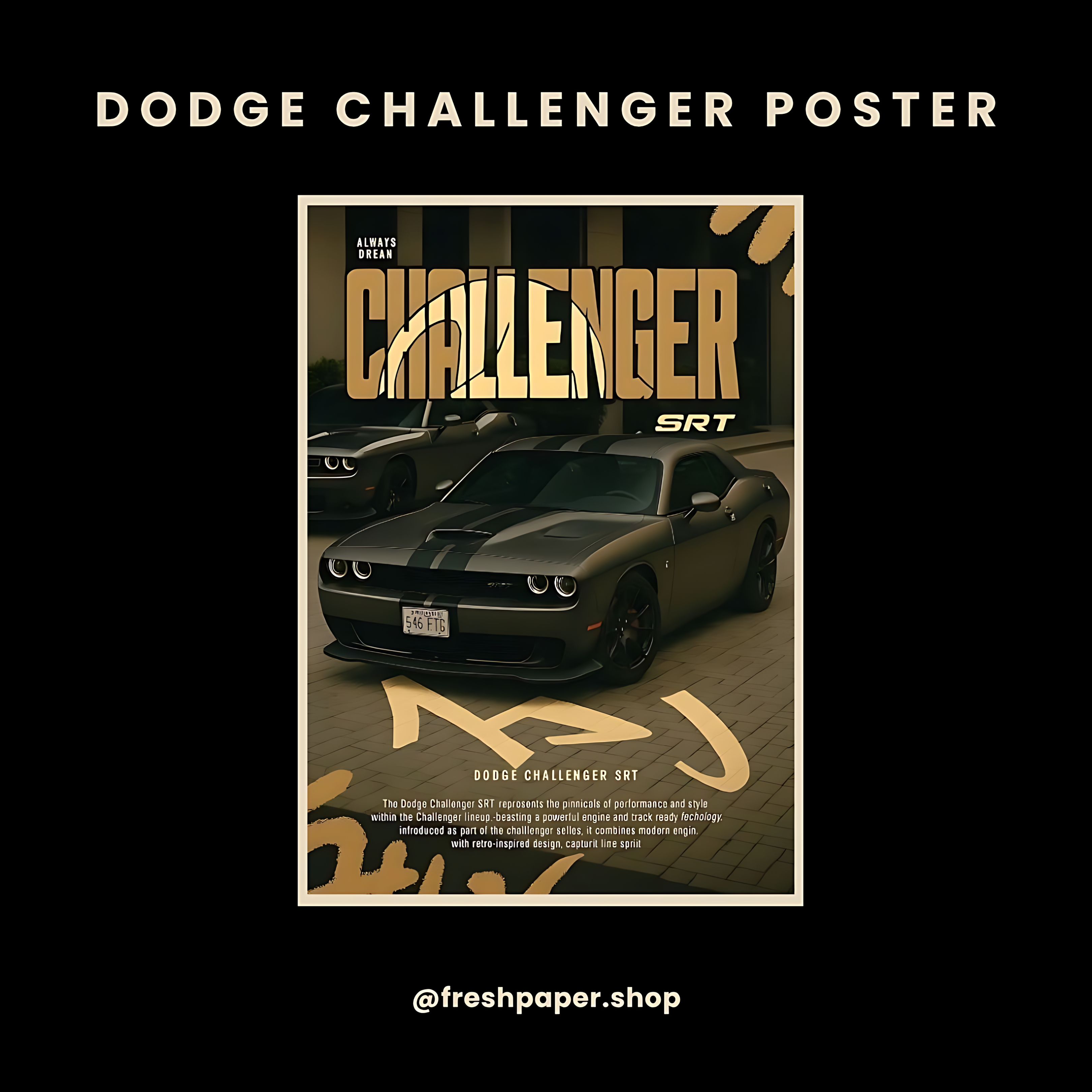 Dodge Challenger SRT Car Poster — Buy Online India | FreshPaper
