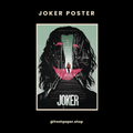 Joker 2019 poster with Joaquin Phoenix silhouette, pink smile, Gotham staircase and Put On A Happy Face quote — premium A4 DC wall art by FreshPaper