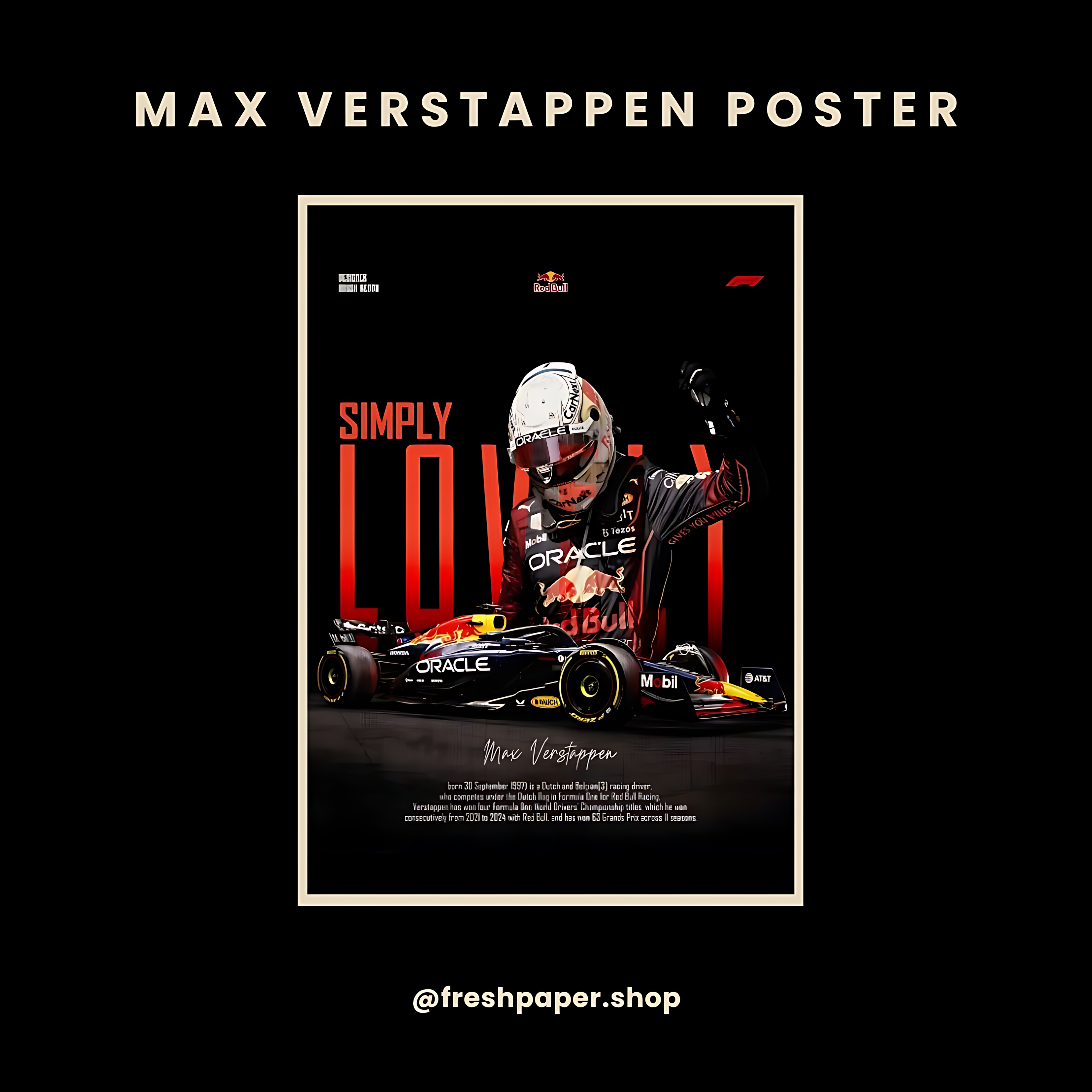 Max Verstappen F1 Poster — Buy Online India | FreshPaper