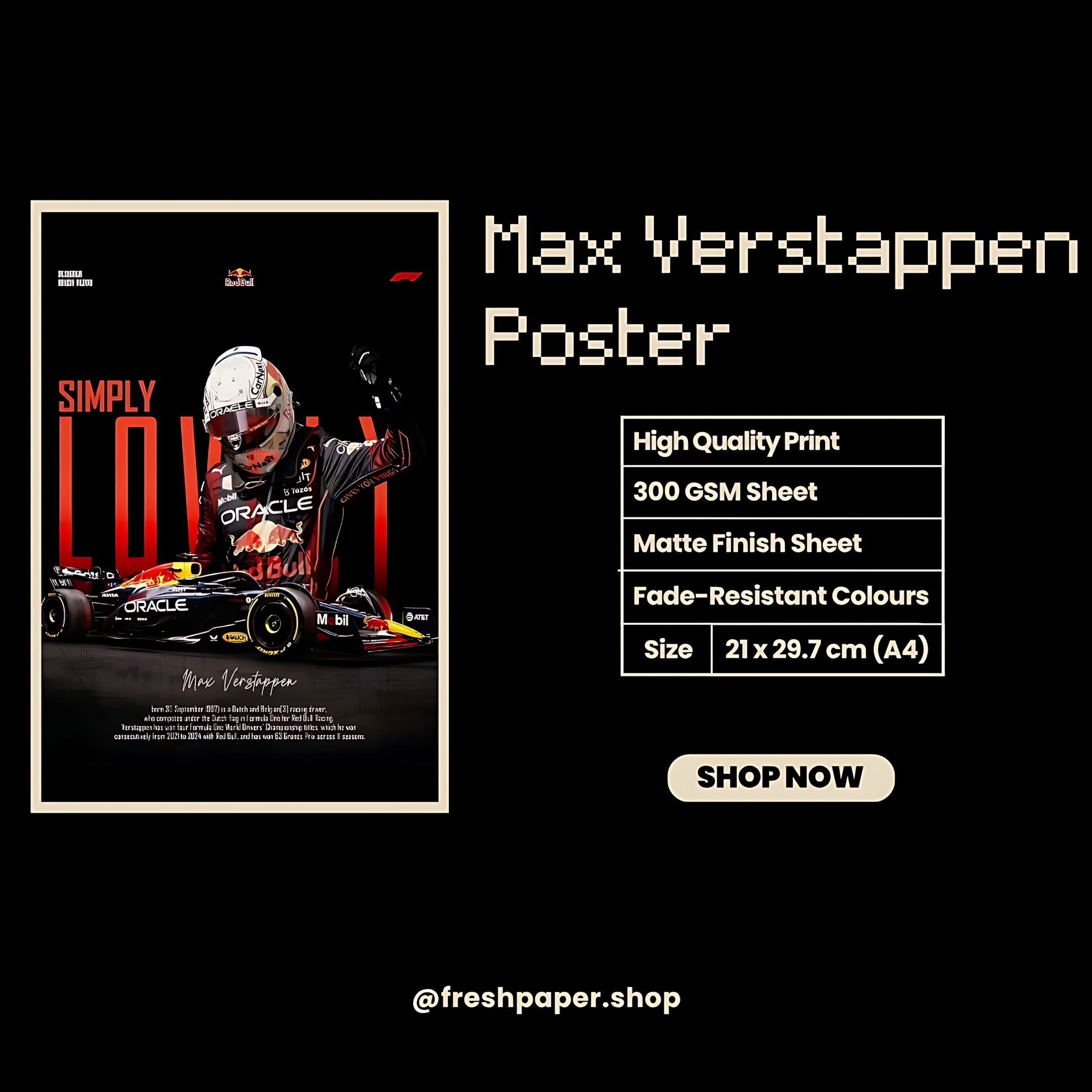 Max Verstappen Poster #1 | Formula 1 | Sports