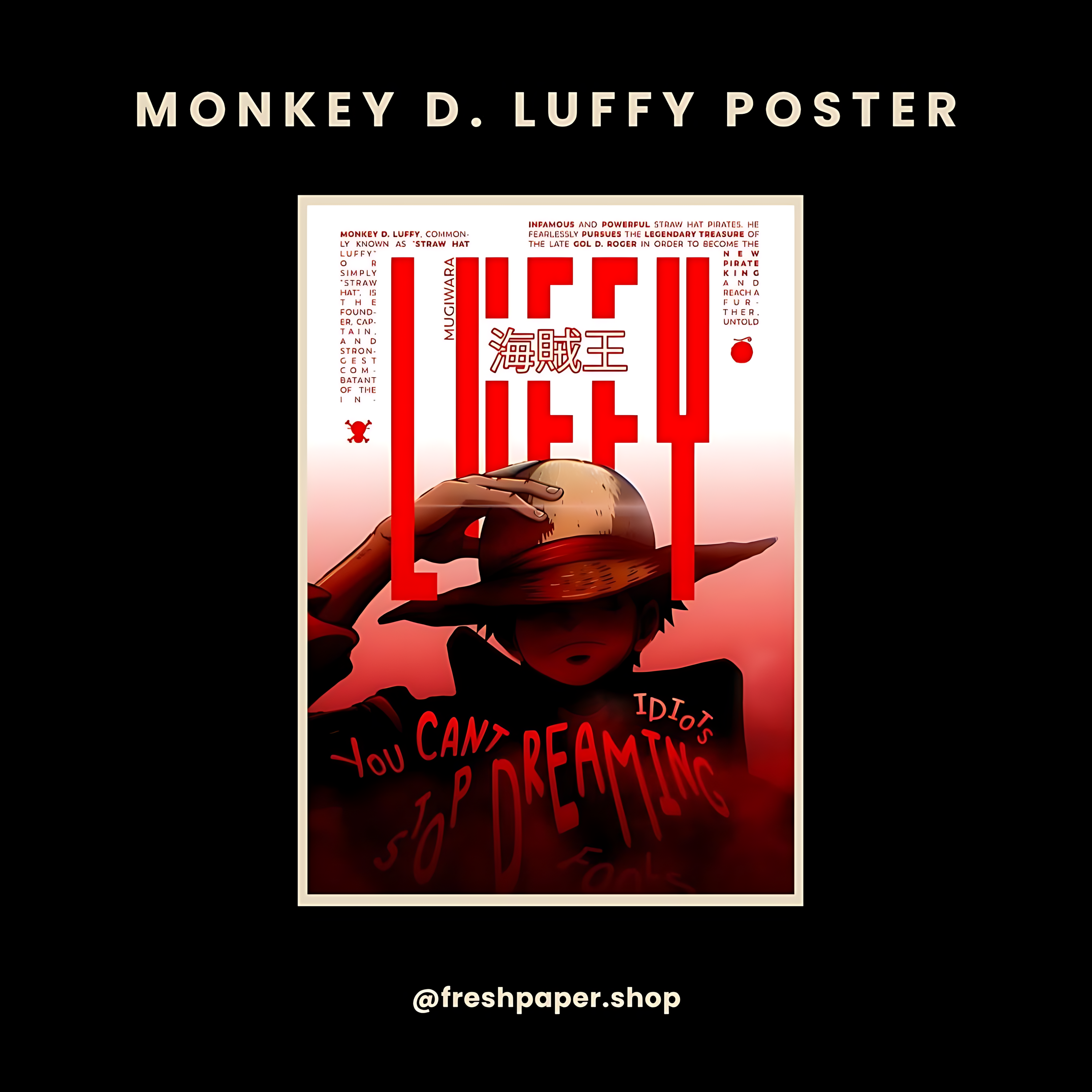 Monkey D Luffy One Piece Anime Poster — Buy Online India | FreshPaper