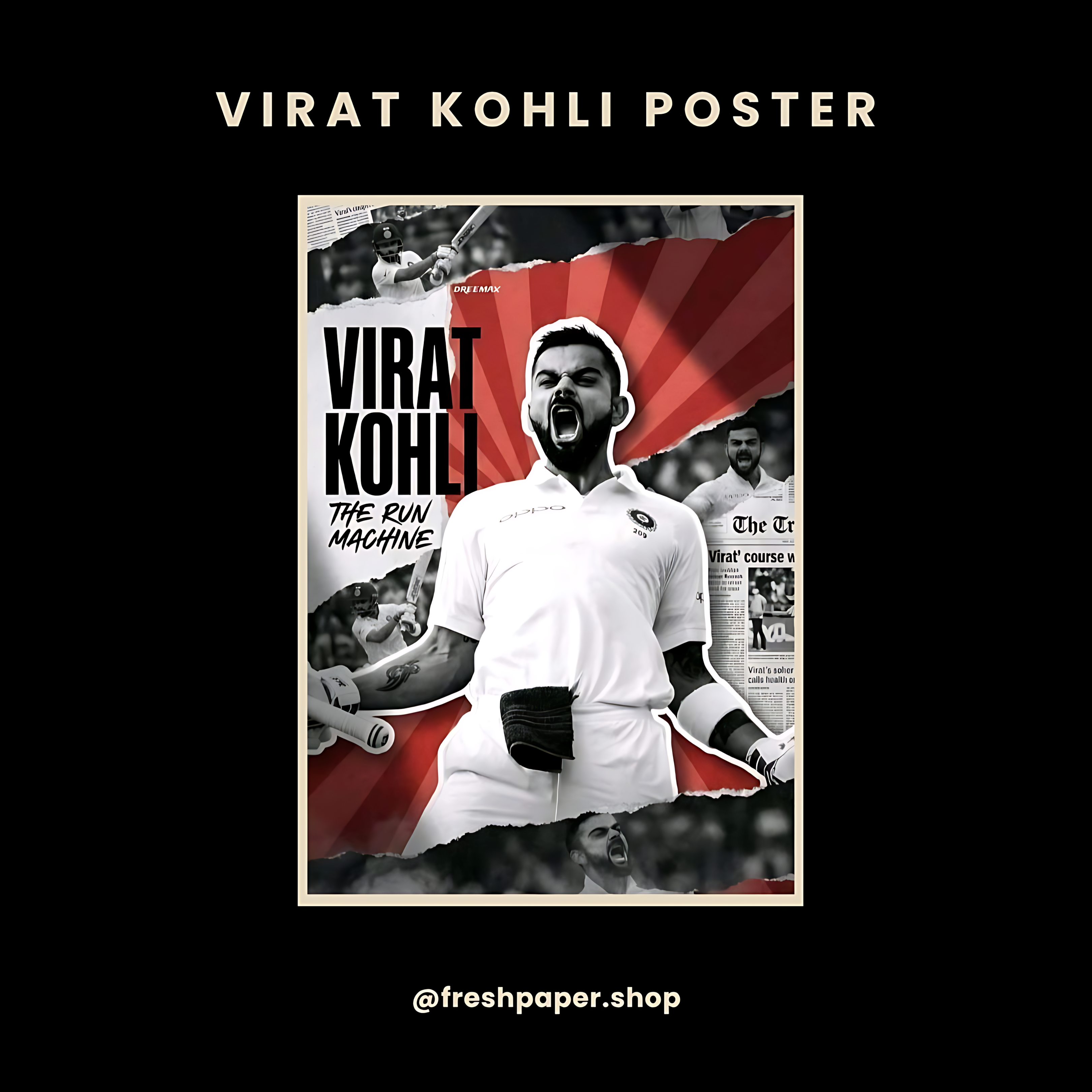Virat Kohli Cricket Sports Poster — Buy Online India | FreshPaper