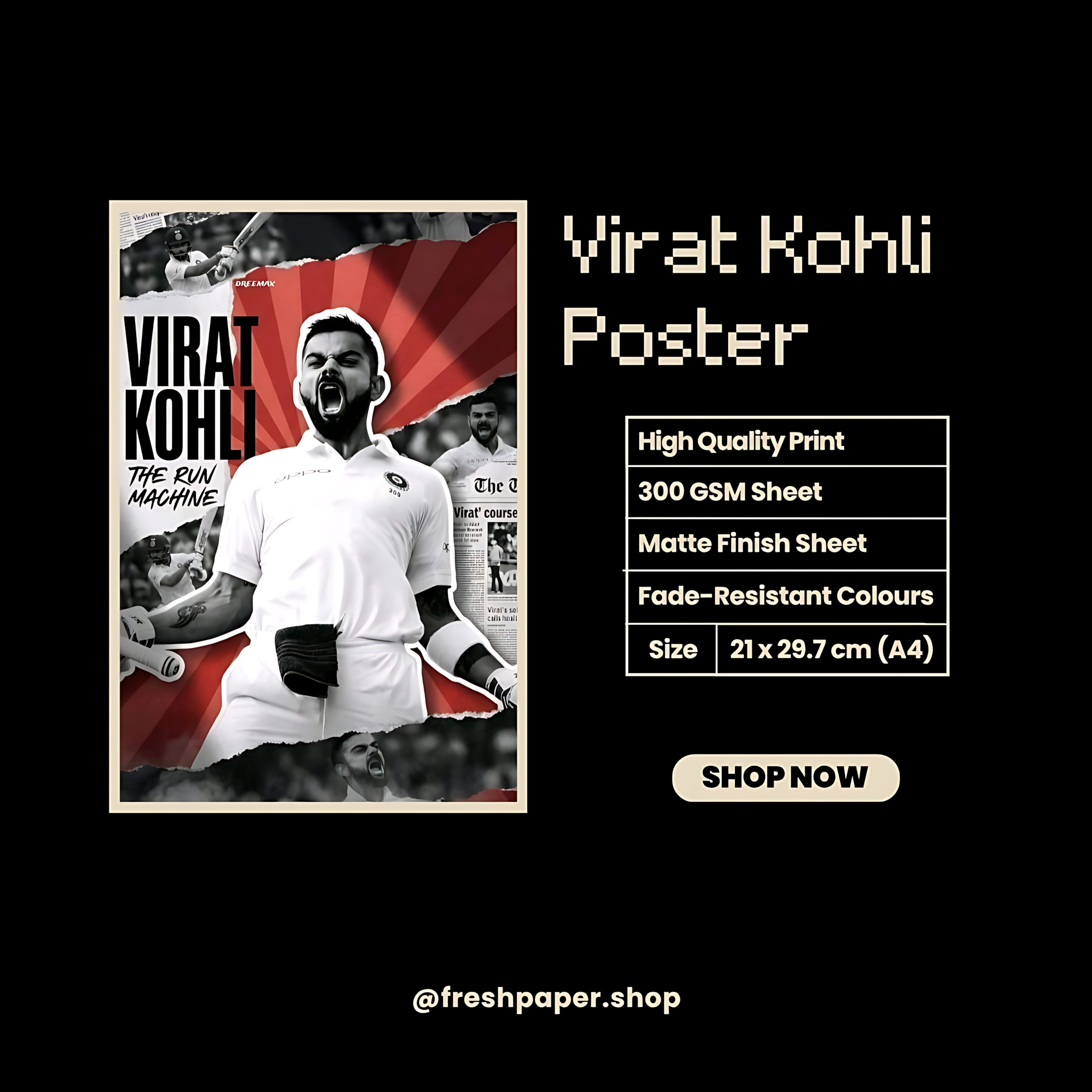 Virat Kohli Poster #1 | Cricket | Sports