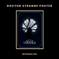 
Doctor Strange silhouette poster standing before the Sanctum Sanctorum circular window with ice blue light — premium A4 Marvel wall art by FreshPaper