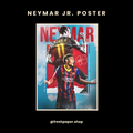 Neymar Jr Barcelona FC poster featuring jersey number 11, signature, The Prince Who Never Became King and The Perfect Chaos typography — A4 matte print by FreshPaper