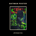 The Batman No More Lies poster with Robert Pattinson in cowl and neon green Riddler graffiti — premium A4 DC wall art by FreshPaper