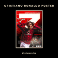 Cristiano Ronaldo poster with red and black design on a black background