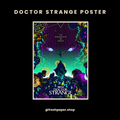  The Impossibilities Are Endless poster with Dormammu's violet cosmic presence, electric blue eyes, and Strange in the Dark Dimension — premium A4 Marvel wall art by FreshPaper