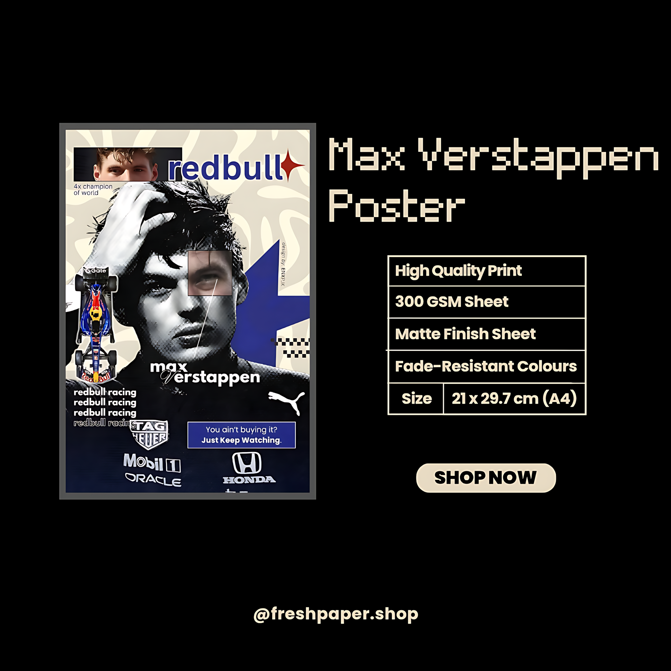 Max Verstappen Poster #3 | Formula 1 | Sports