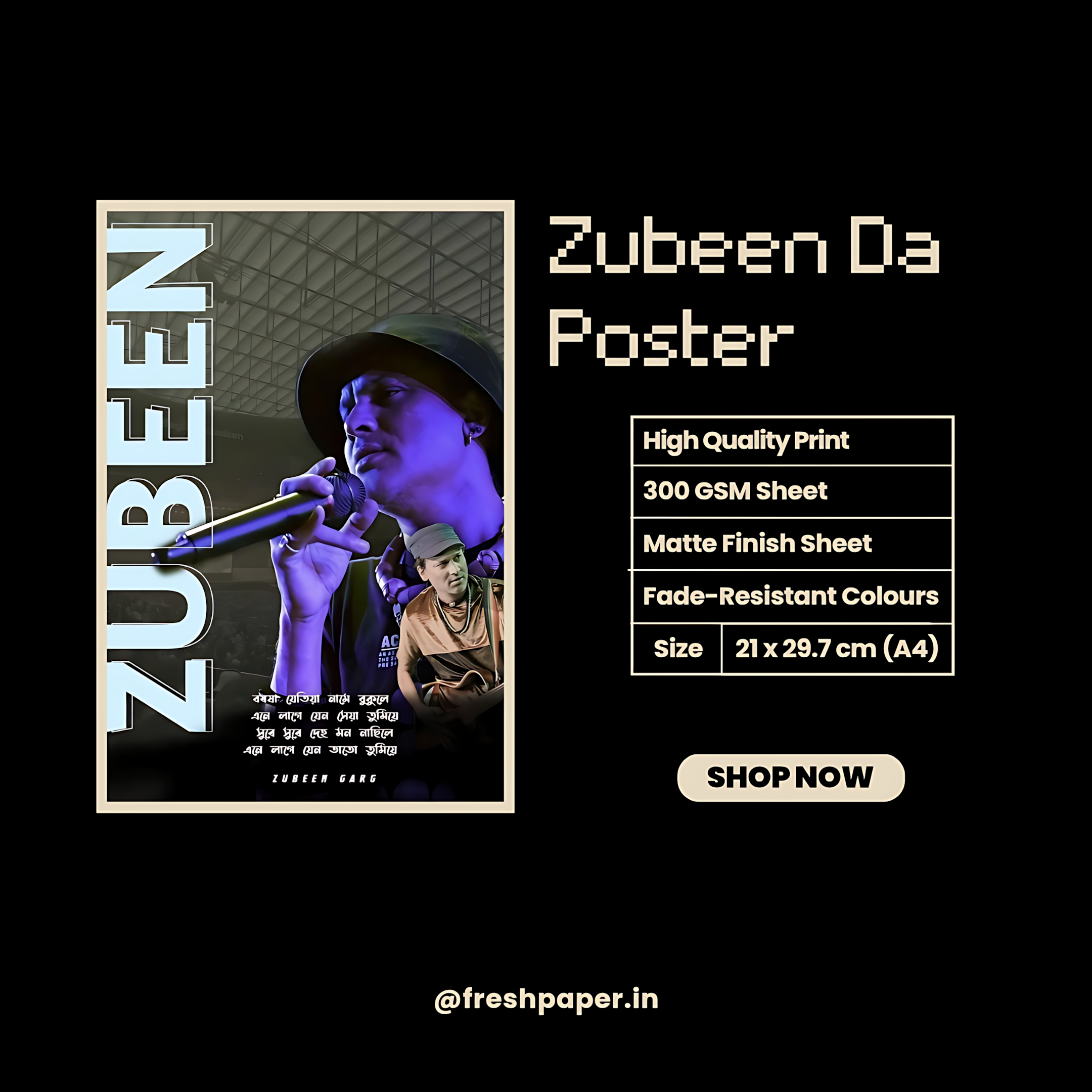 Zubeen Da Poster #3 | Singer | Celebrity