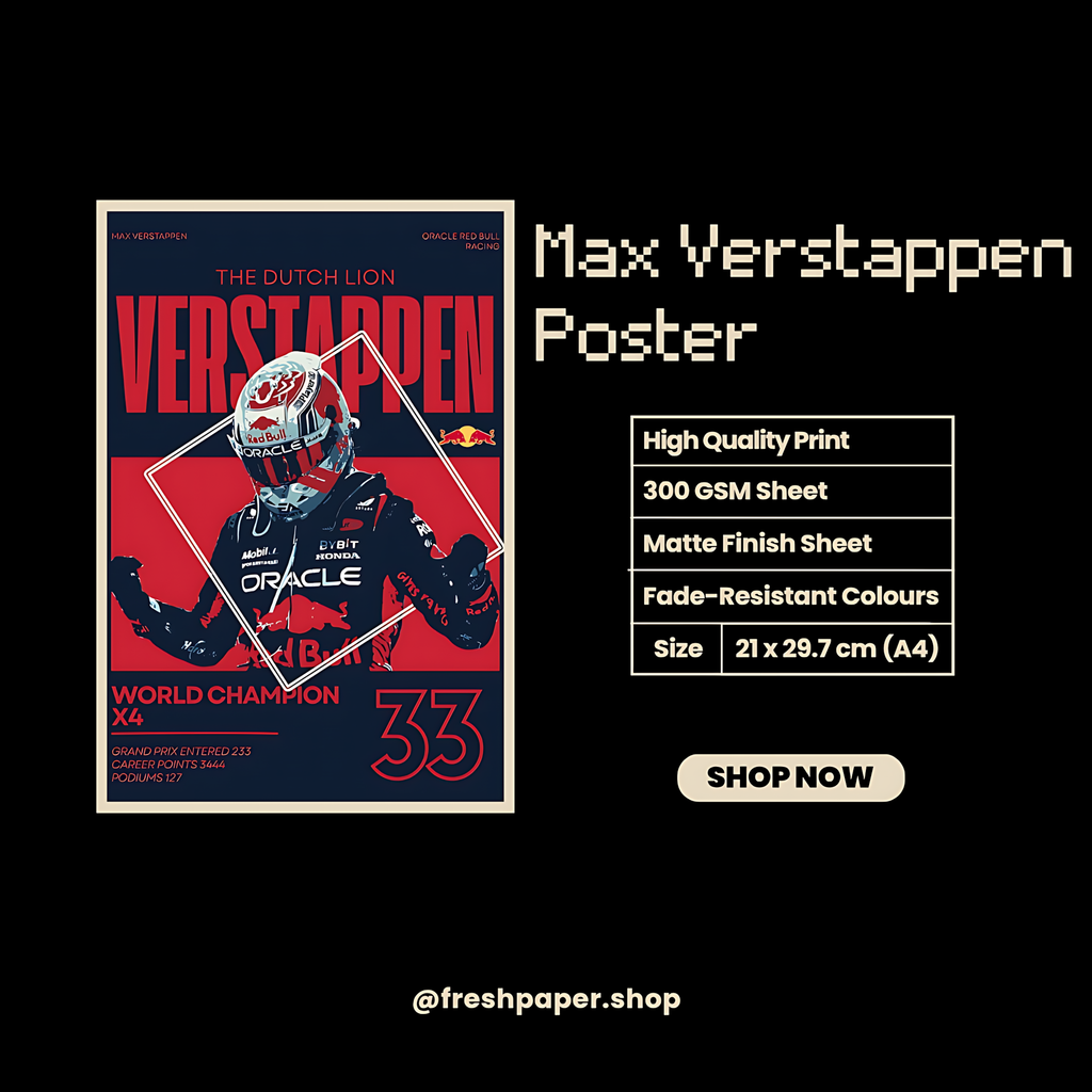 Max Verstappen Poster #4 | Formula 1 | Sports