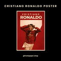 Poster of Cristiano Ronaldo in a red jersey with 'Vodafone' on a red background, featuring the text 'Cristiano Ronaldo'.
